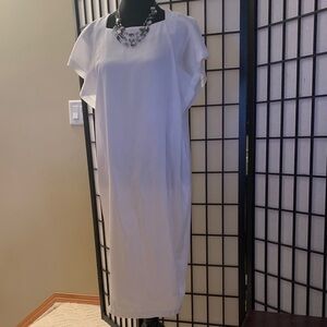 Elegant White Dress with Necklace